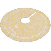 ヴィンテージパーソナライズされた金ゴールドヒラメ花柄 ブラッシュドポリエステルツリースカート (アングル)