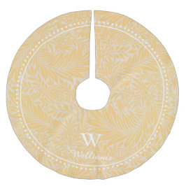 ヴィンテージパーソナライズされた金ゴールドヒラメ花柄 ブラッシュドポリエステルツリースカート