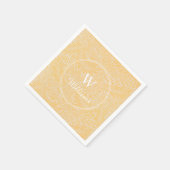 ヴィンテージパーソナライズされた金ゴールドヒラメ花 スタンダードカクテルナプキン (角)