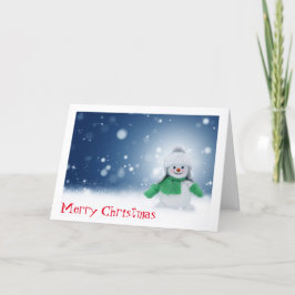 ヴィンテージパーソナライズされた雪だるまクリスマスカード サンキューカード
