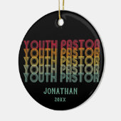 ヴィンテージパーソナライズされた青年牧師 セラミックオーナメント (左)