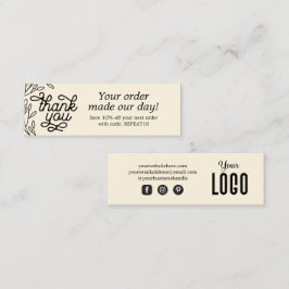 ヴィンテージパーソナライズされた順序サンキューカード スキニー名刺