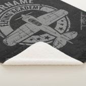 ヴィンテージパーソナライズされた飛行機パイロット飛んでいる学院 シェルパブランケット (3/4)