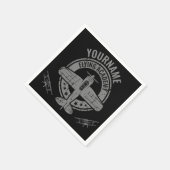 ヴィンテージパーソナライズされた飛行機パイロット飛んでいる学院 スタンダードカクテルナプキン (角)