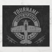 ヴィンテージパーソナライズされた飛行機パイロット飛んでいる学院 ビールラベル (シングルラベル)