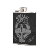 ヴィンテージパーソナライズされた飛行機パイロット飛んでいる学院 フラスク (左)