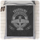 ヴィンテージパーソナライズされた飛行機パイロット飛んでいる学院 フリースブランケット