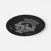 ヴィンテージパーソナライズされた飛行機パイロット飛んでいる学院 ペーパープレート (アングル)