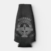 ヴィンテージパーソナライズされた飛行機パイロット飛んでいる学院 ボトルクーラー (正面)