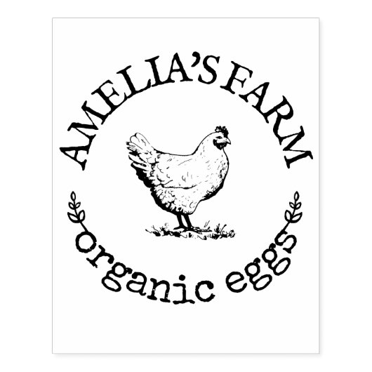 ヴィンテージパーソナライズされた鶏卵包装 ラバースタンプ (インプリント)