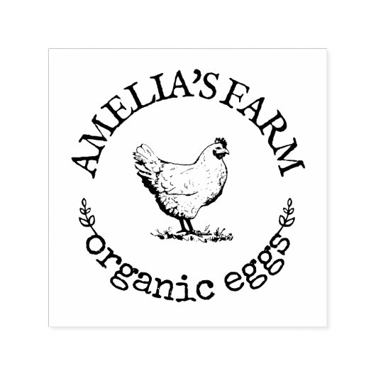 ヴィンテージパーソナライズされた鶏卵 セルフインキングスタンプ (デザイン)