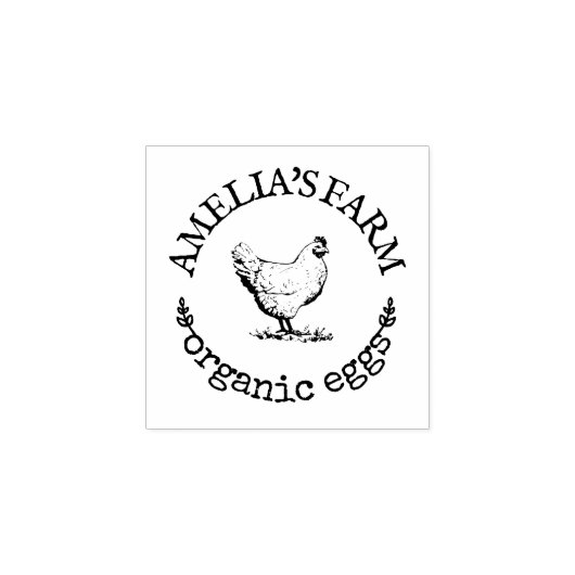 ヴィンテージパーソナライズされた鶏卵 ラバースタンプ (インプリント)