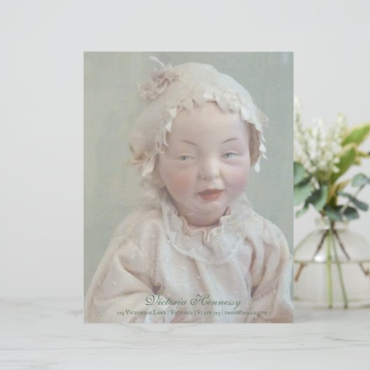 ヴィンテージパーソナライズされた·アンシェント·ガール·ドール レターヘッド (スタンド正面)