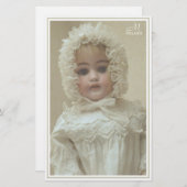 ヴィンテージパーソナライズされた·ビクトリアンアンティーク·ガール·ドール 便箋 (正面/裏面)