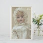 ヴィンテージパーソナライズされた·ビクトリアンアンティーク·ガール·ドール 便箋 (スタンド正面)