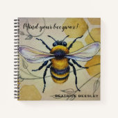 ヴィンテージパーソナライズされた・ビーNo.1とハニカムアート ノートブック (正面)