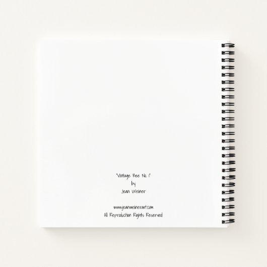 ヴィンテージパーソナライズされた・ビーNo.1とハニカムアート ノートブック (裏面)