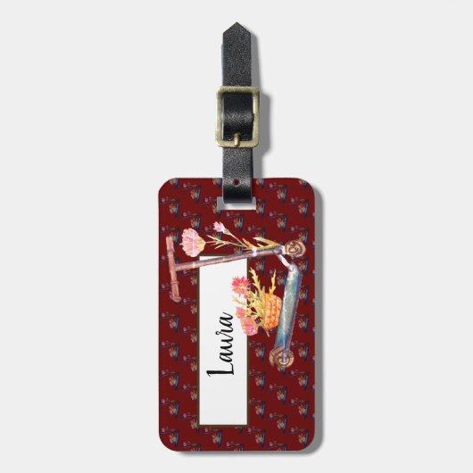 ヴィンテージパーソナライズされた ラゲッジタグ (正面縦)