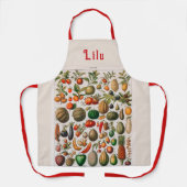 ヴィンテージパーソナライズされた・野菜の柄 エプロン (正面)