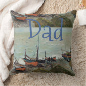 ヴィンテージパーソナライズモネ魚釣りボート クッション (ブランケット)