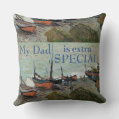 ヴィンテージパーソナライズモネ魚釣りボート クッション (裏面)