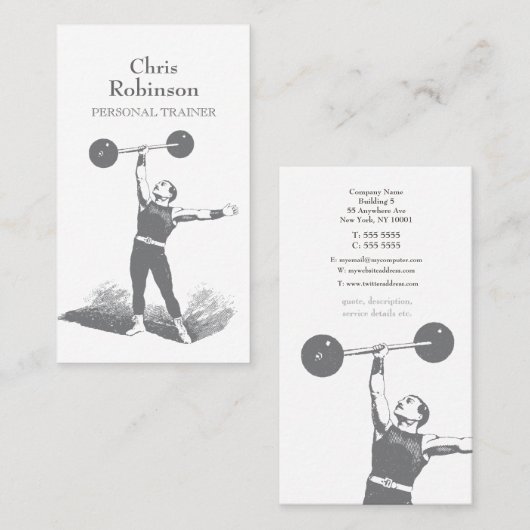 ヴィンテージパーソナルトレーナーStrongman名刺 名刺 (正面/裏面)