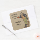 ヴィンテージパーチビクトリアンメントマンブックネームプレート スクエアシール (封筒)