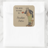 ヴィンテージパーチビクトリアンメントマンブックネームプレート スクエアシール (バッグ)