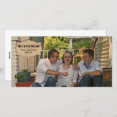 ヴィンテージパーチメントの国の写真クリスマスカード シーズンカード (正面/裏面)