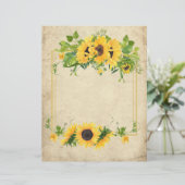 ヴィンテージパーチメントひまわり枠スクラップブック紙 (スタンド正面)