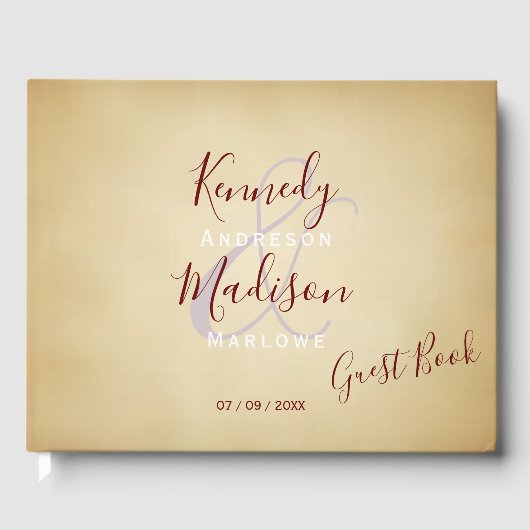 ヴィンテージパーチメントアメージングアンティーク予算 ゲストブック (正面)