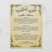 ヴィンテージパーチメントエレガントウェディング詳細 エンクロージャーカード (正面)