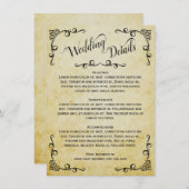 ヴィンテージパーチメントエレガントウェディング詳細 エンクロージャーカード (正面/裏面)