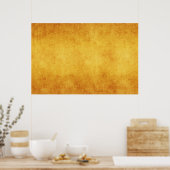 ヴィンテージパーチメントオレンジイエローテンプレート ポスター (キッチン)