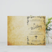 ヴィンテージパーチメントカトリック結婚式 プログラム (スタンド正面)
