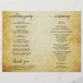 ヴィンテージパーチメントカトリック結婚式 プログラム (裏面)