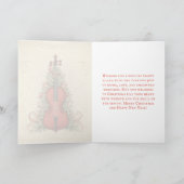 ヴィンテージパーチメントクリスマスミュージックとチェロ シーズンカード (内部)