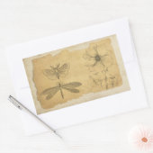 ヴィンテージパーチメントコラージュスクラップブック 長方形シール (封筒)