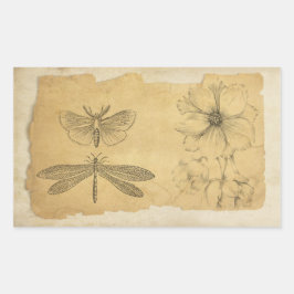 ヴィンテージパーチメントコラージュスクラップブック 長方形シール