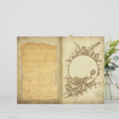 ヴィンテージパーチメントフローラエフェメラスクラップブック紙 (スタンド正面)