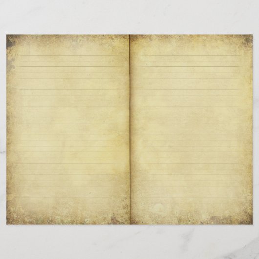 ヴィンテージパーチメントフローラエフェメラスクラップブック紙 (裏面)