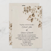 ヴィンテージパーチメントフローラ招待状 招待状 (正面/裏面)