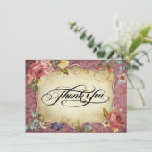 ヴィンテージパーチメントプリントありがとう 招待状 (スタンド正面)