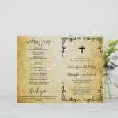 ヴィンテージパーチメントホリーマトリモニー結婚式 プログラム (スタンド正面)