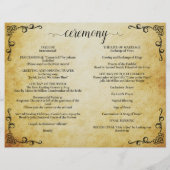 ヴィンテージパーチメントホリーマトリモニー結婚式 プログラム (裏面)