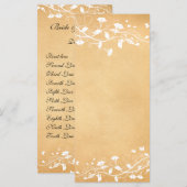 ヴィンテージパーチメントホワイトつる植物結婚式 プログラムメニュー プログラム (正面/裏面)