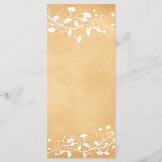 ヴィンテージパーチメントホワイトつる植物結婚式 プログラムメニュー プログラム (正面)