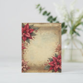 ヴィンテージパーチメントポインセティシアフレームスクラップブック紙 (スタンド正面)
