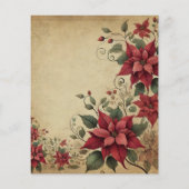 ヴィンテージパーチメントポインセティシアフレームスクラップブック紙 (裏面)