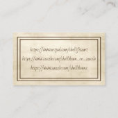 ヴィンテージパーチメントミニマルダブルフレームアーティスト 名刺 (裏面)